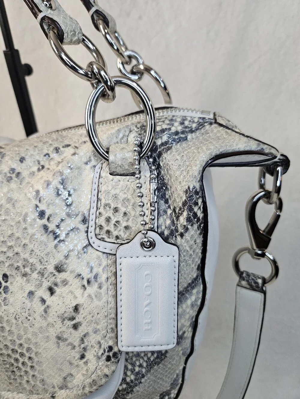 Coach Python Embossed Off White Kristin Hobo Bag 2011